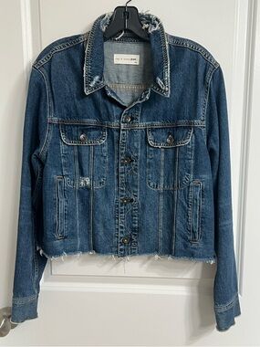 Rag & Bone Distressed Denim Crop Jean Jacket Size M
